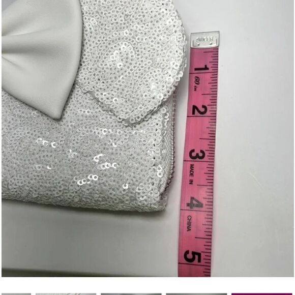 DISNEY LOUNGEFLY NWOT MINNIE SEQUIN WEDDING ZIP AROUND WALLET - Picture 5 of 6